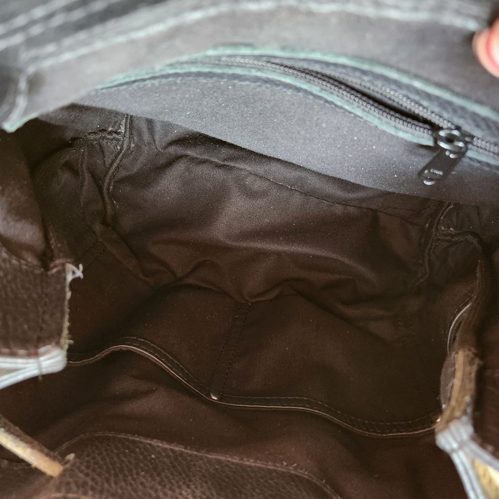 Sandori Black Leather Backpack Drawstring - Picture 5 of 7
